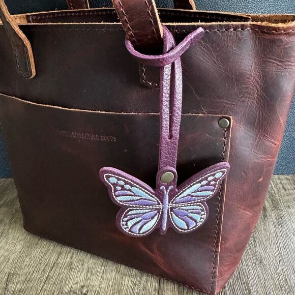 Portland Leather Accessories - PLUM Portland Leather Butterfly Charm FAST SHIP Purple Butterfly Monarca Charm